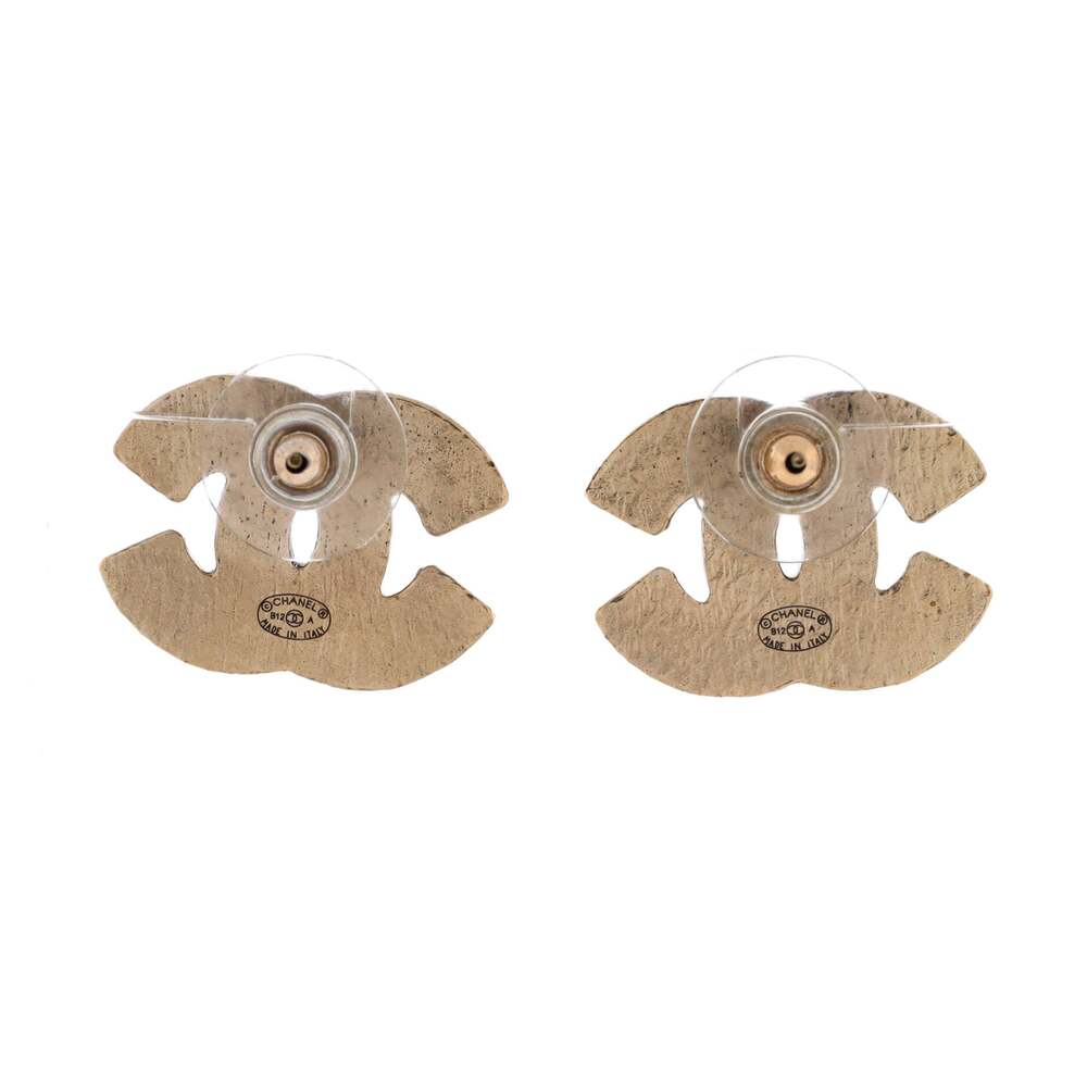Chanel Cc Stud Earrings Metal With #249906C67B - Picture 2 of 3